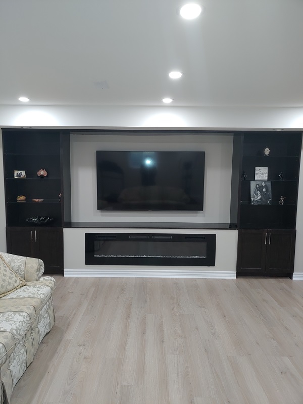 Built-in fireplace TV surround