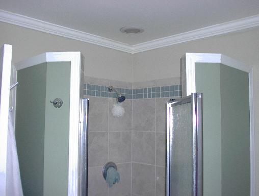 Tiled shower entrance