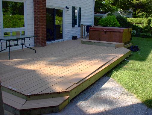 Deck with hot tub